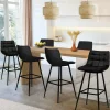 Lot de 6 tabourets de bar en velours noir*IDMarket Best