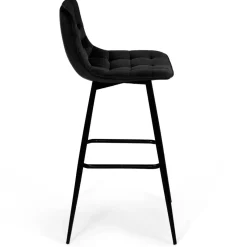 Lot de 6 tabourets de bar en velours noir*IDMarket Best