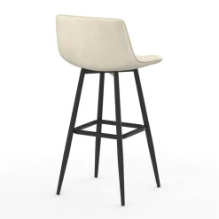 Lot de 4 tabourets de bar beige et confortable*IDMarket Online