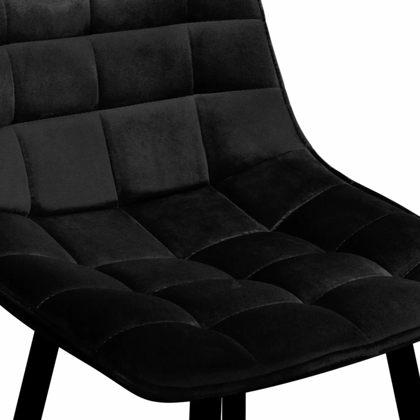 Lot de 4 tabourets de bar en velours noir*IDMarket Outlet