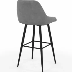 Lot de 4 tabourets de bar en velours mix color : bleu, gris et jaune*IDMarket Sale