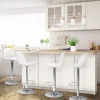 Lot de 4 tabourets de bar blanc réglables pied métal*IDMarket Sale