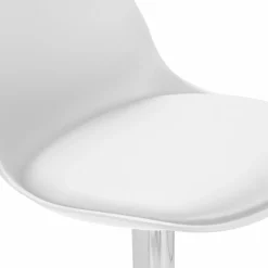 Lot de 4 tabourets de bar blanc réglables pied métal*IDMarket Sale