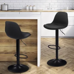 Lot de 2 tabourets de bar noir réglables*IDMarket Best