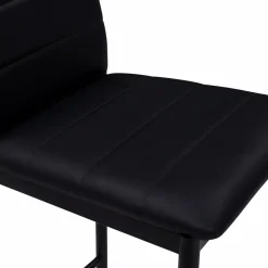 Lot de 4 tabourets de bar en PVC noir rembourrés*IDMarket Best