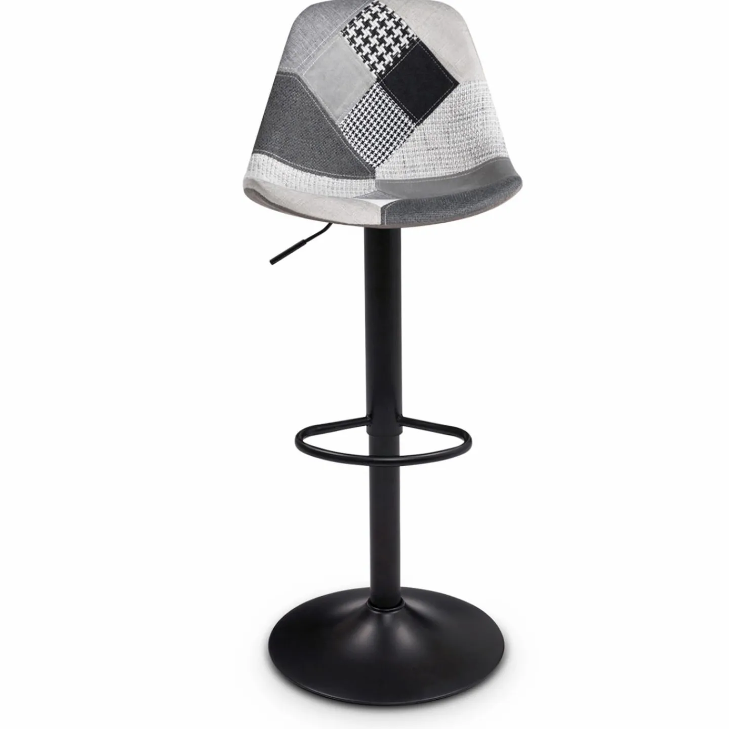 Lot de 4 tabourets de bar design patchworks noir, gris et blanc*IDMarket Clearance