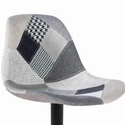 Lot de 4 tabourets de bar design patchworks noir, gris et blanc*IDMarket Clearance