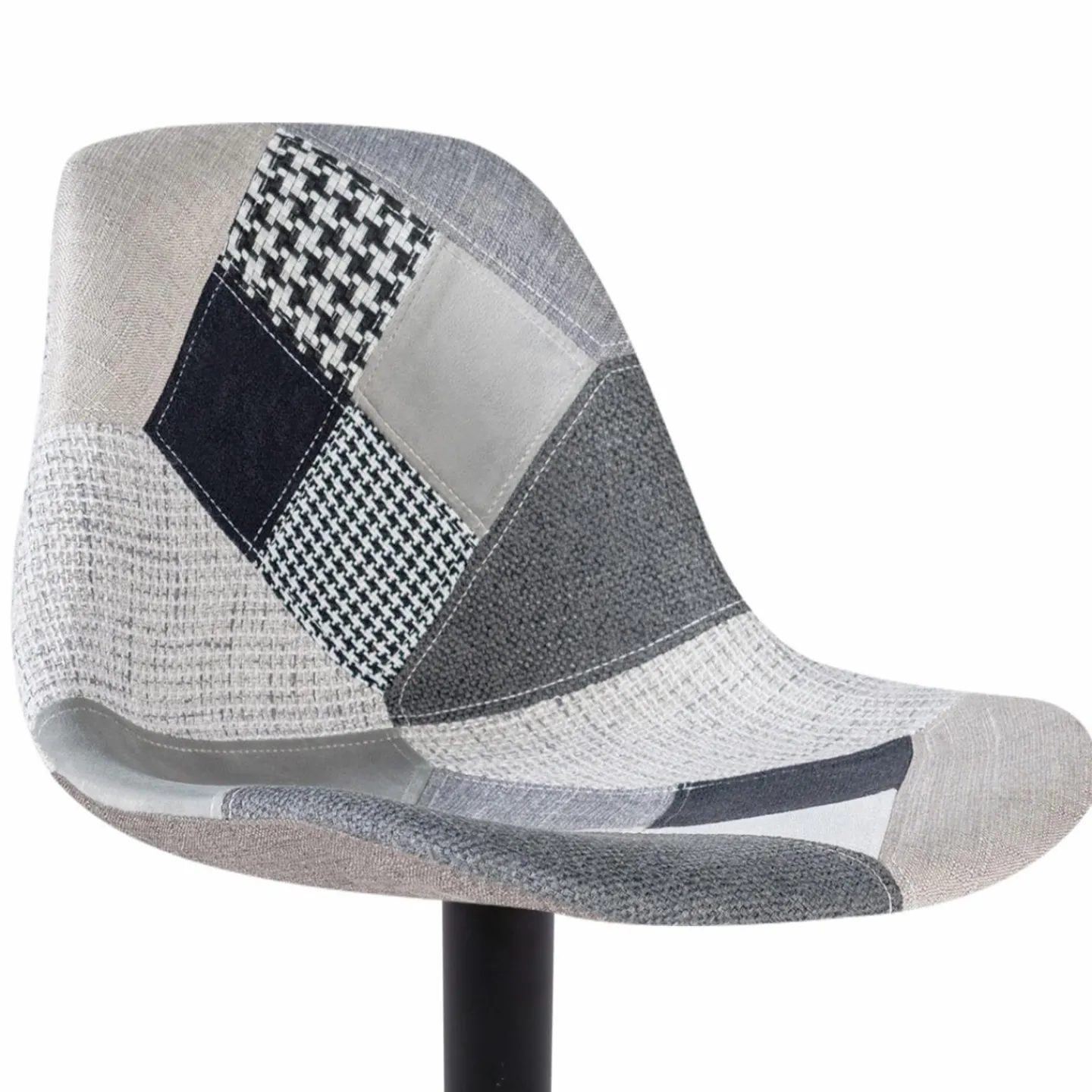 Lot de 4 tabourets de bar design patchworks noir, gris et blanc*IDMarket Clearance