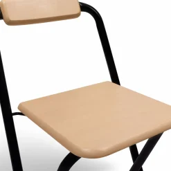 Lot de 4 tabourets hauts pliants industriels noir et bois*IDMarket Online