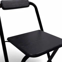 Lot de 4 tabourets hauts pliants noirs*IDMarket