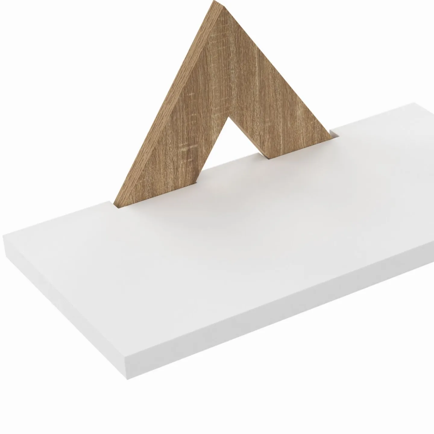 Lot de 3 étagères murales couleur hêtre et blanc*IDMarket