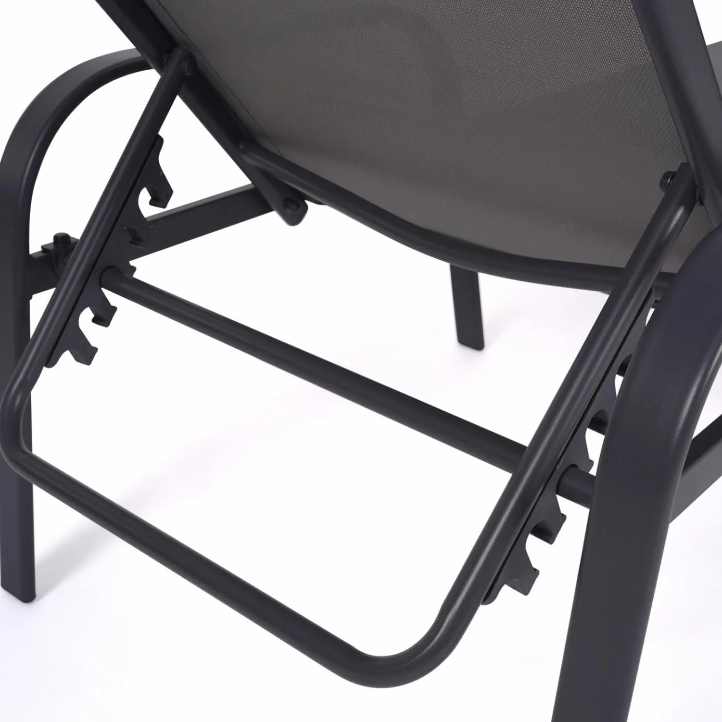 Lot de 2 transats inclinables pour jardin en acier gris et toile grise*IDMarket Sale