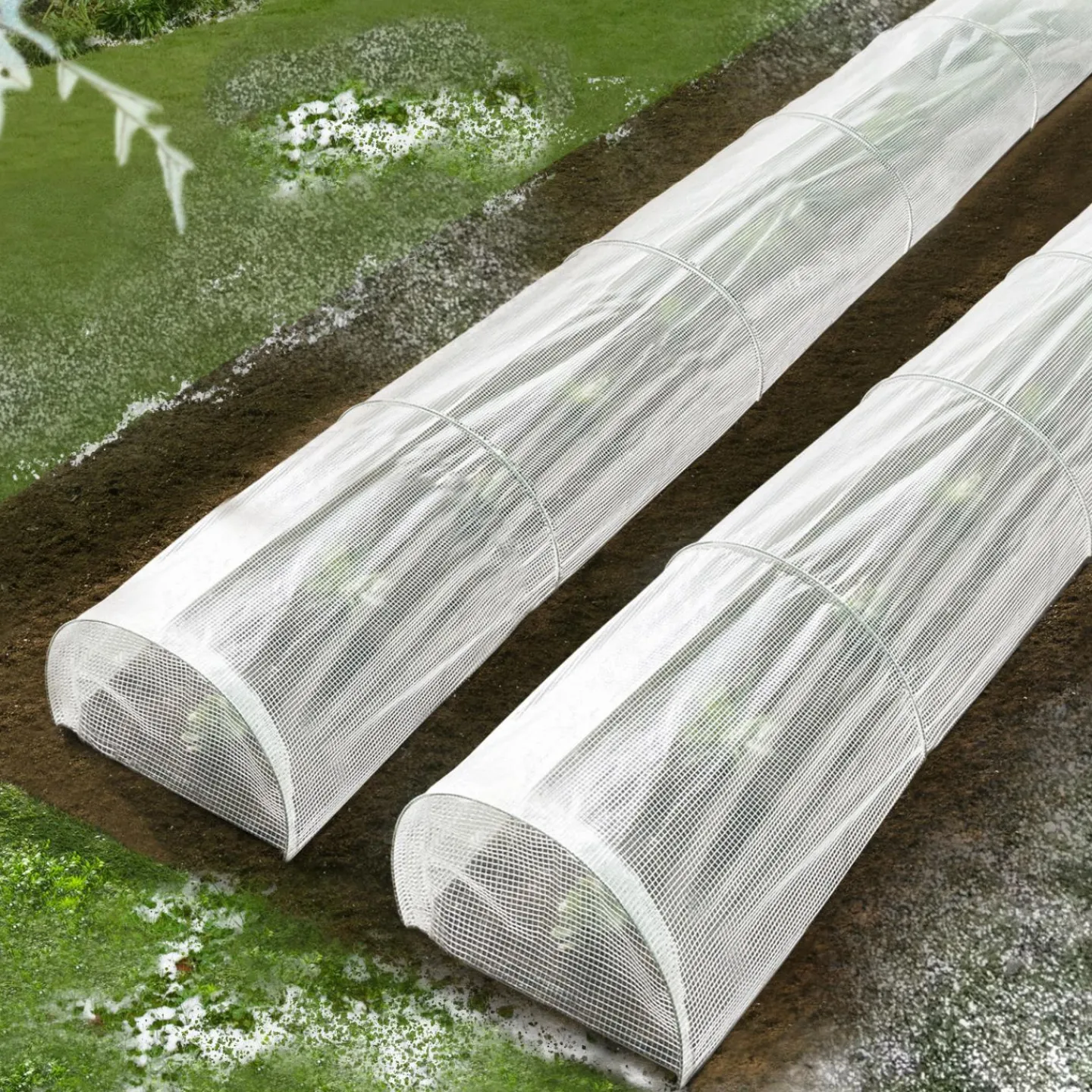 Lot de 2 tunnels de forçage 5 m toutes saisons*IDMarket New