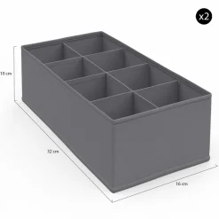 Lot de boites de rangement organisateur de dressing gris anthracite*IDMarket Hot