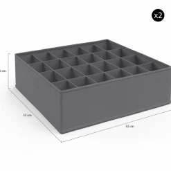 Lot de boites de rangement organisateur de dressing gris anthracite*IDMarket Hot