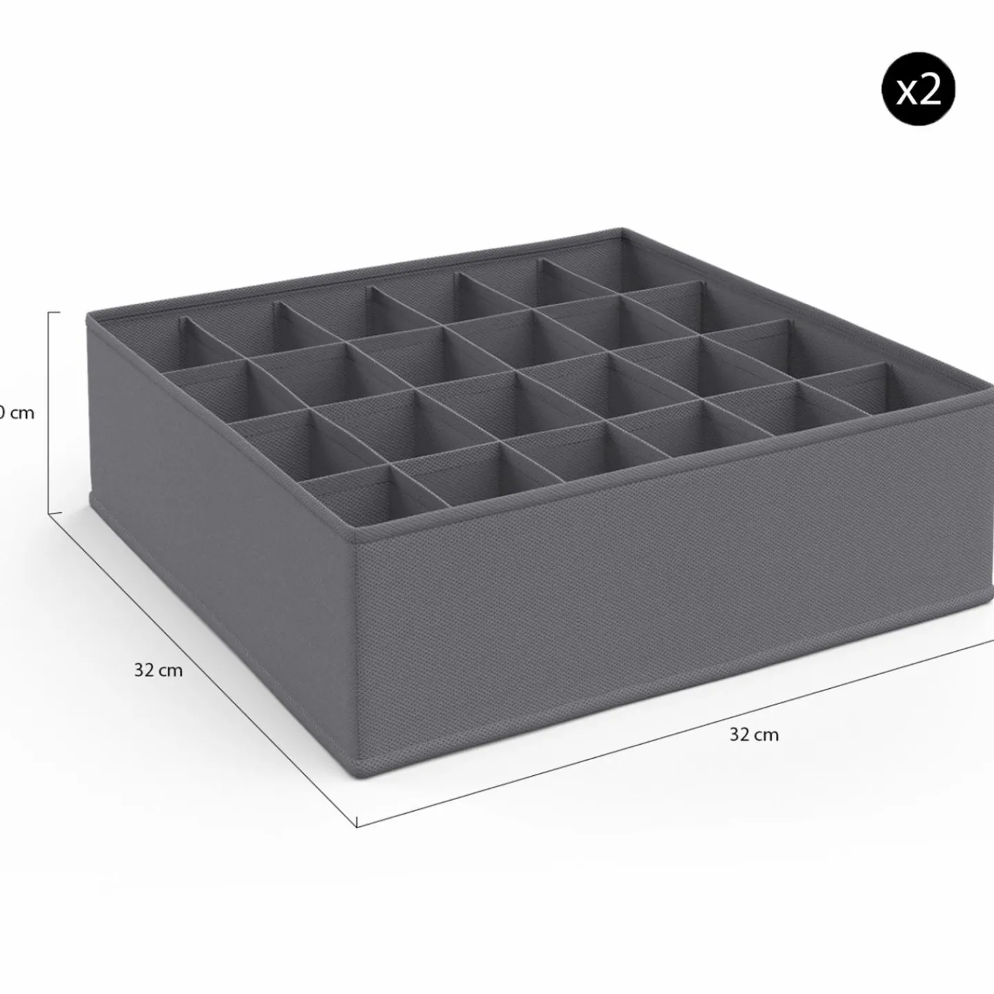 Lot de boites de rangement organisateur de dressing gris anthracite*IDMarket Hot