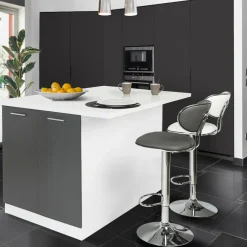 Îlot de cuisine blanc et gris 120 cm*IDMarket New