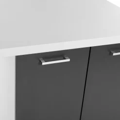 Îlot de cuisine blanc et gris 120 cm*IDMarket New