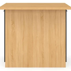 Îlot de cuisine imitation hêtre avec 4 portes noires 100 cm*IDMarket Outlet