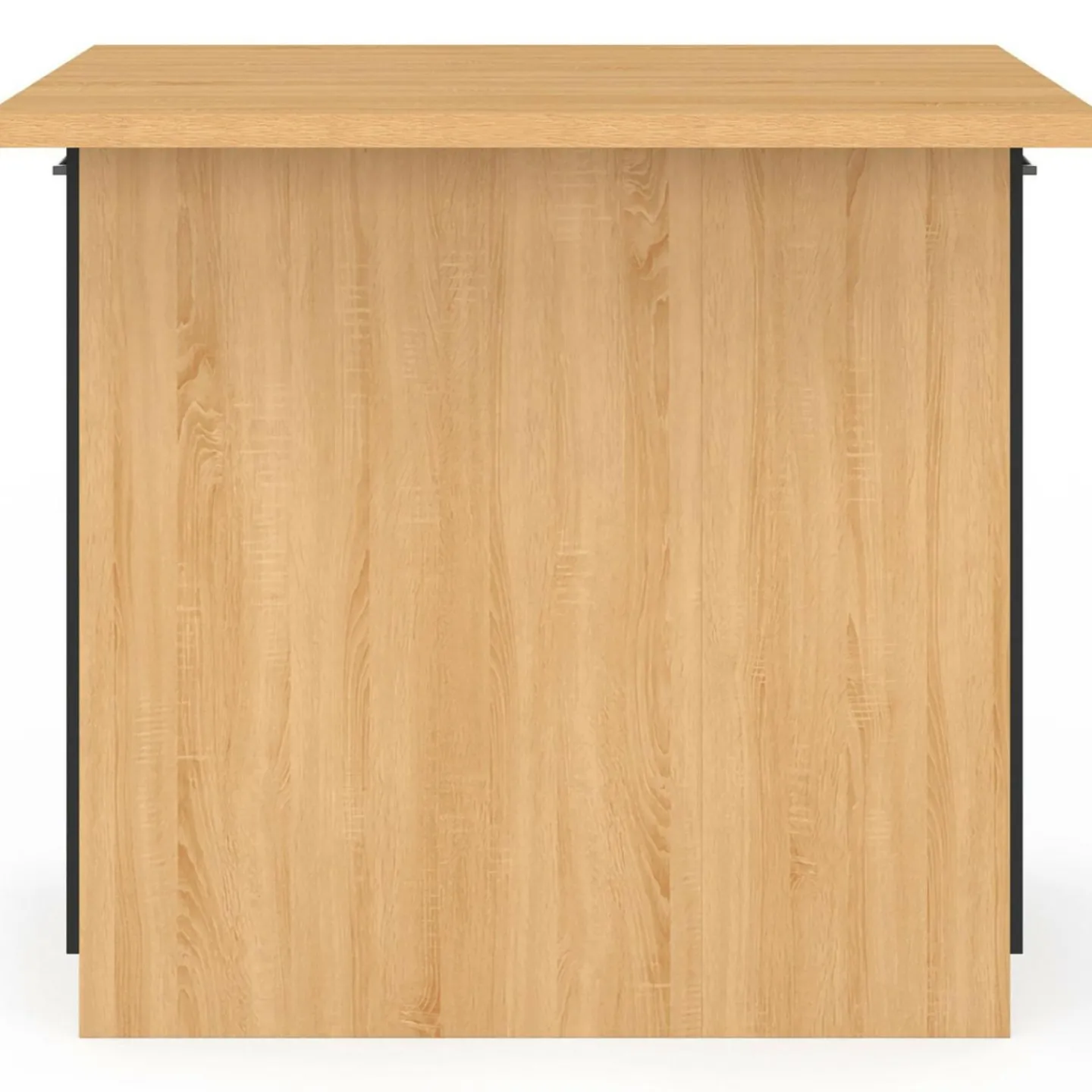 Îlot de cuisine imitation hêtre avec 4 portes noires 100 cm*IDMarket Outlet