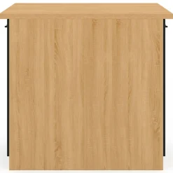 Îlot de cuisine imitation hêtre avec 4 portes noires 100 cm*IDMarket Outlet