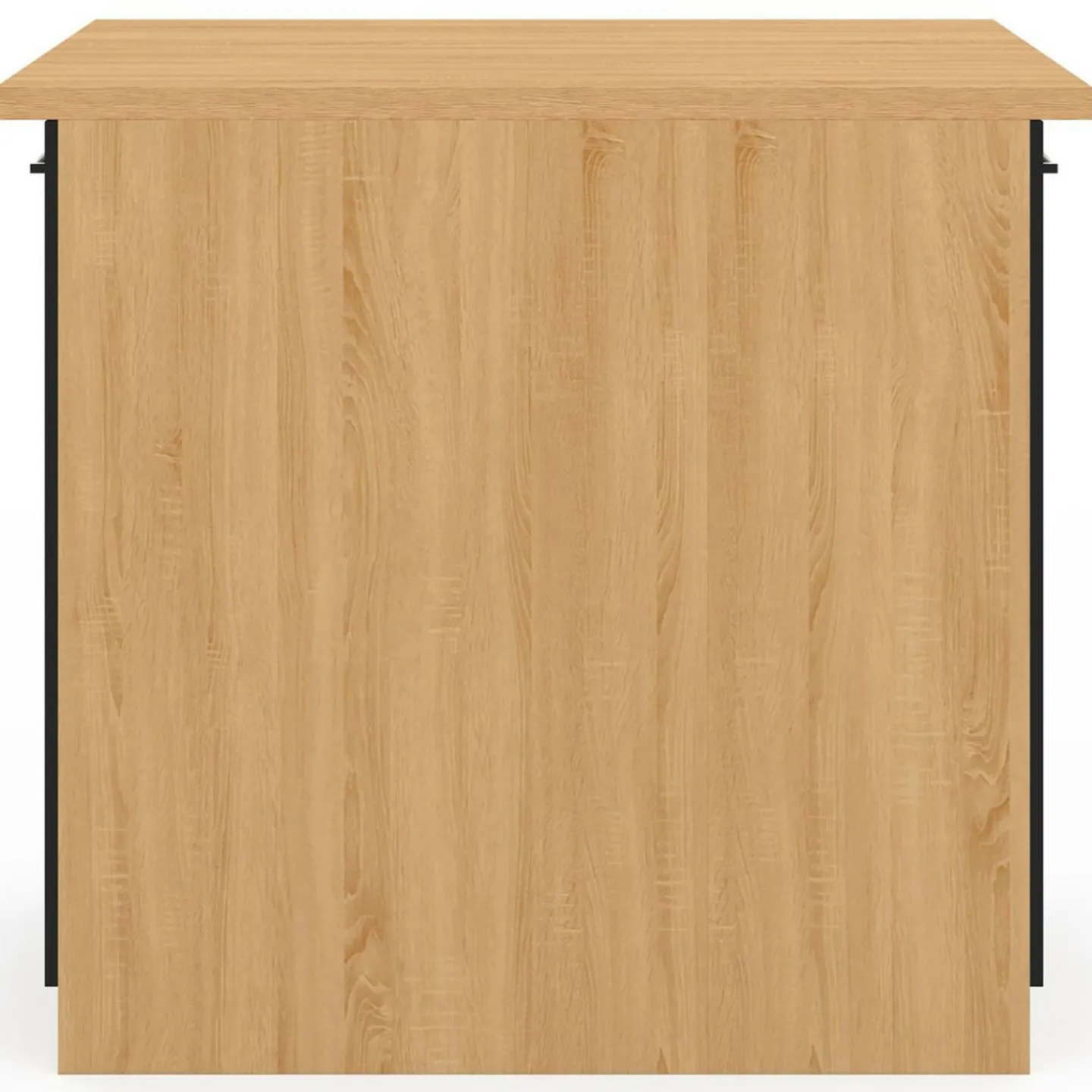 Îlot de cuisine imitation hêtre avec 4 portes noires 100 cm*IDMarket Outlet