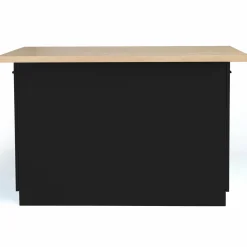 Îlot de cuisine noir et plateau façon hêtre 120 cm*IDMarket Sale