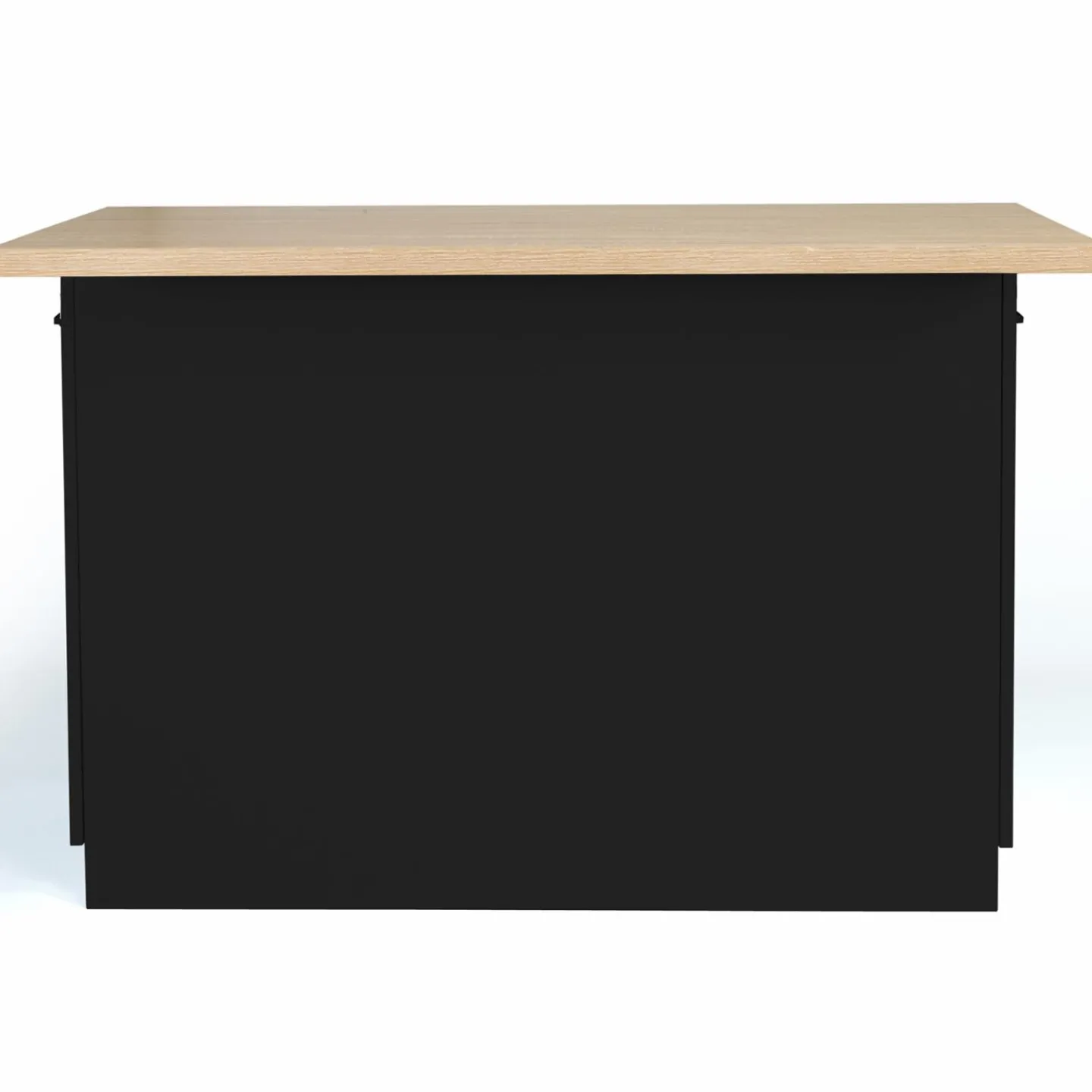 Îlot de cuisine noir et plateau façon hêtre 120 cm*IDMarket Sale
