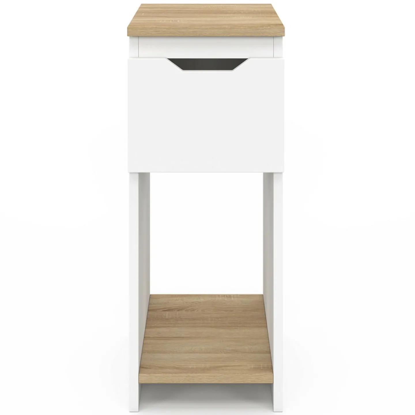 Lot de tables de chevet blanc et bois*IDMarket Discount