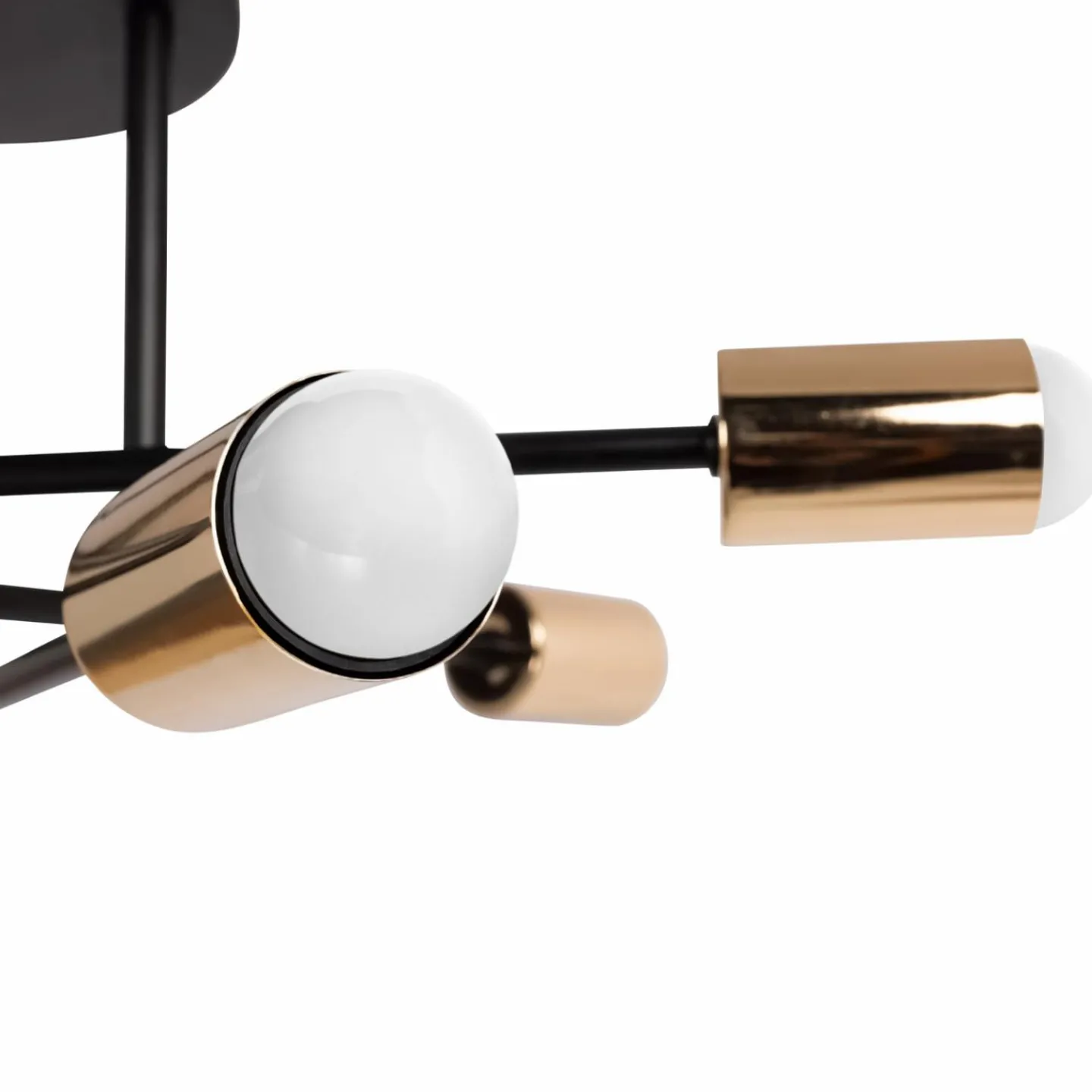 Lustre industriel 3 branches métal noir et doré*IDMarket New