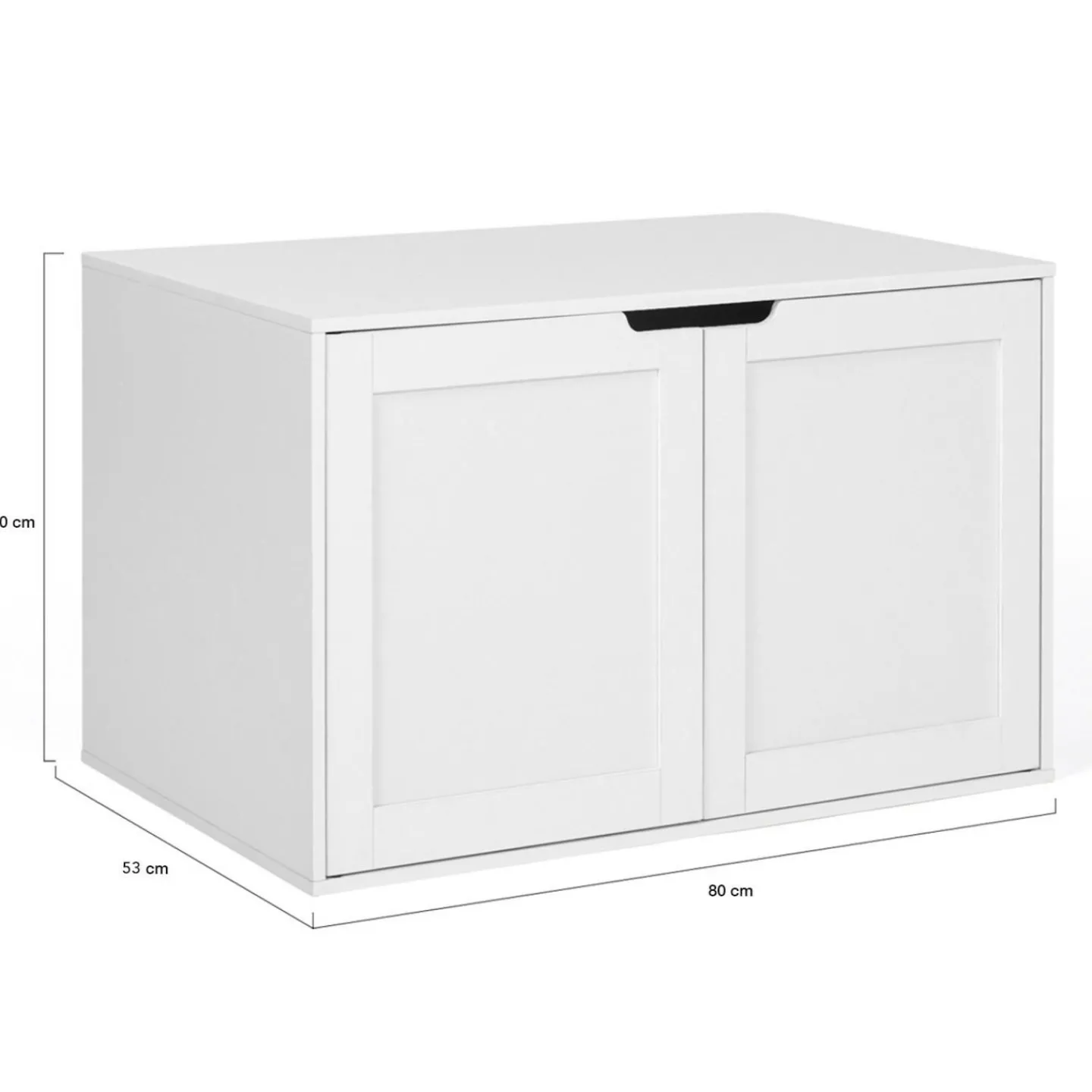 Maison de toilette pour chat - cache-litière avec doubles portes blanc*IDMarket Discount