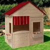 Maisonnette pour enfants en bois pour l’extérieur avec jardinières*IDMarket Best