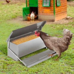 Mangeoire automatique en acier pour poules*IDMarket Hot
