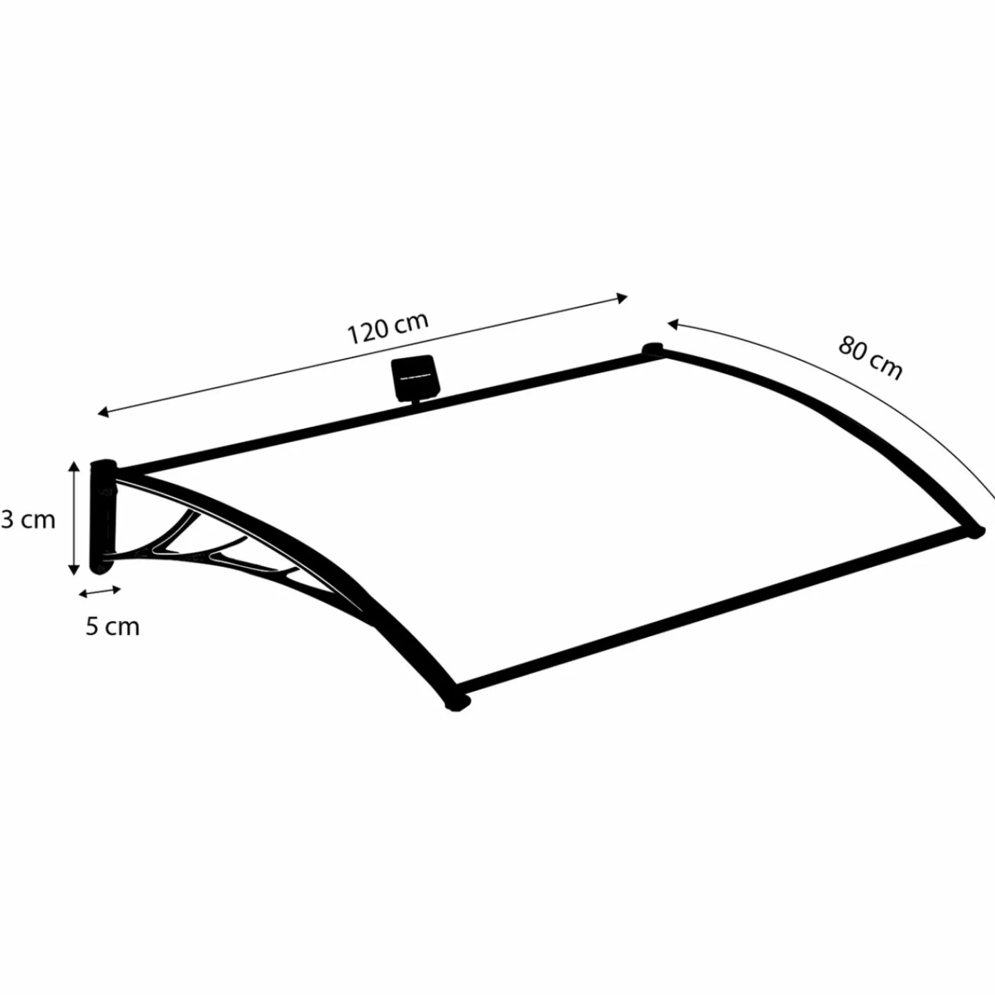 Marquise avec led solaires 80x120 cm*IDMarket Clearance