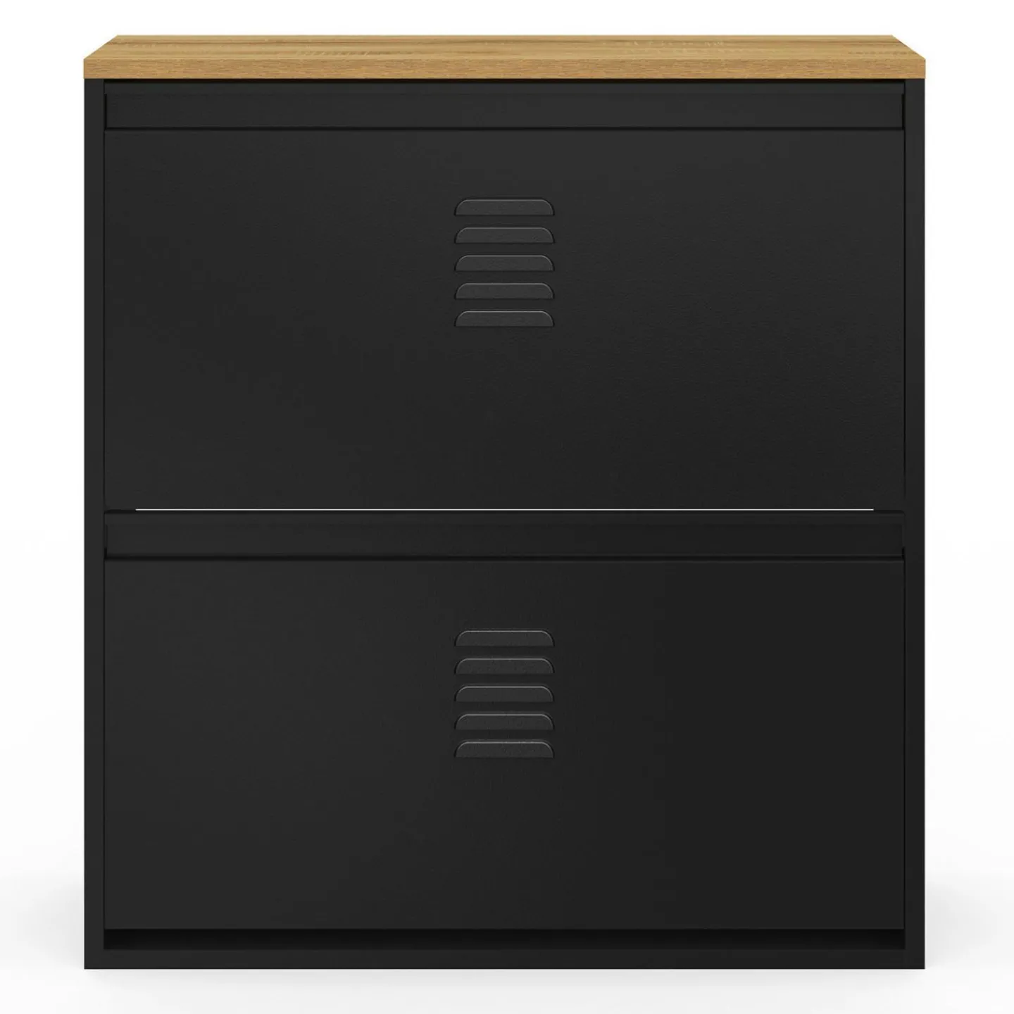 Meuble à chaussures 12 paires 2 portes métal noir design industriel*IDMarket Best