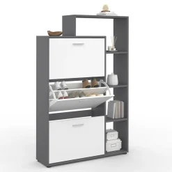 Meuble à chaussures 3 portes avec étagère*IDMarket