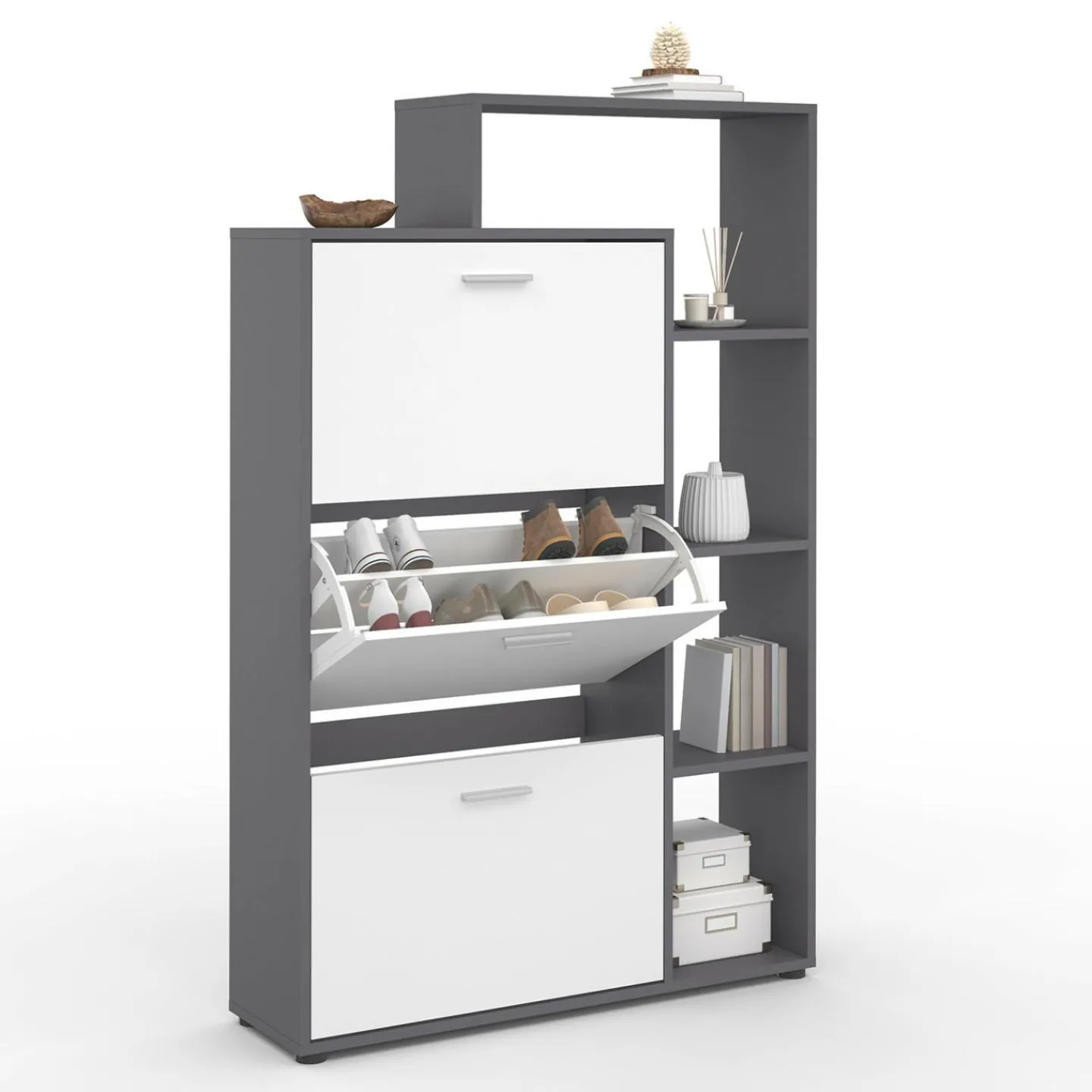 Meuble à chaussures 3 portes avec étagère*IDMarket