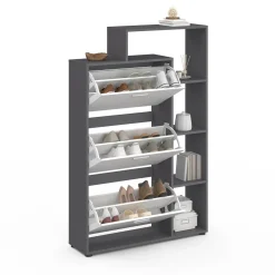 Meuble à chaussures 3 portes avec étagère*IDMarket