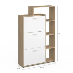 Meuble à chaussures 3 portes avec étagère*IDMarket Discount