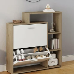 Meuble à chaussures 2 portes avec étagère*IDMarket Hot