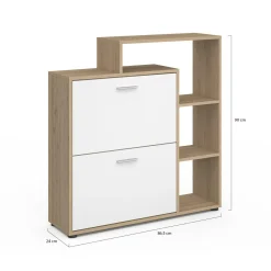 Meuble à chaussures 2 portes avec étagère*IDMarket Hot