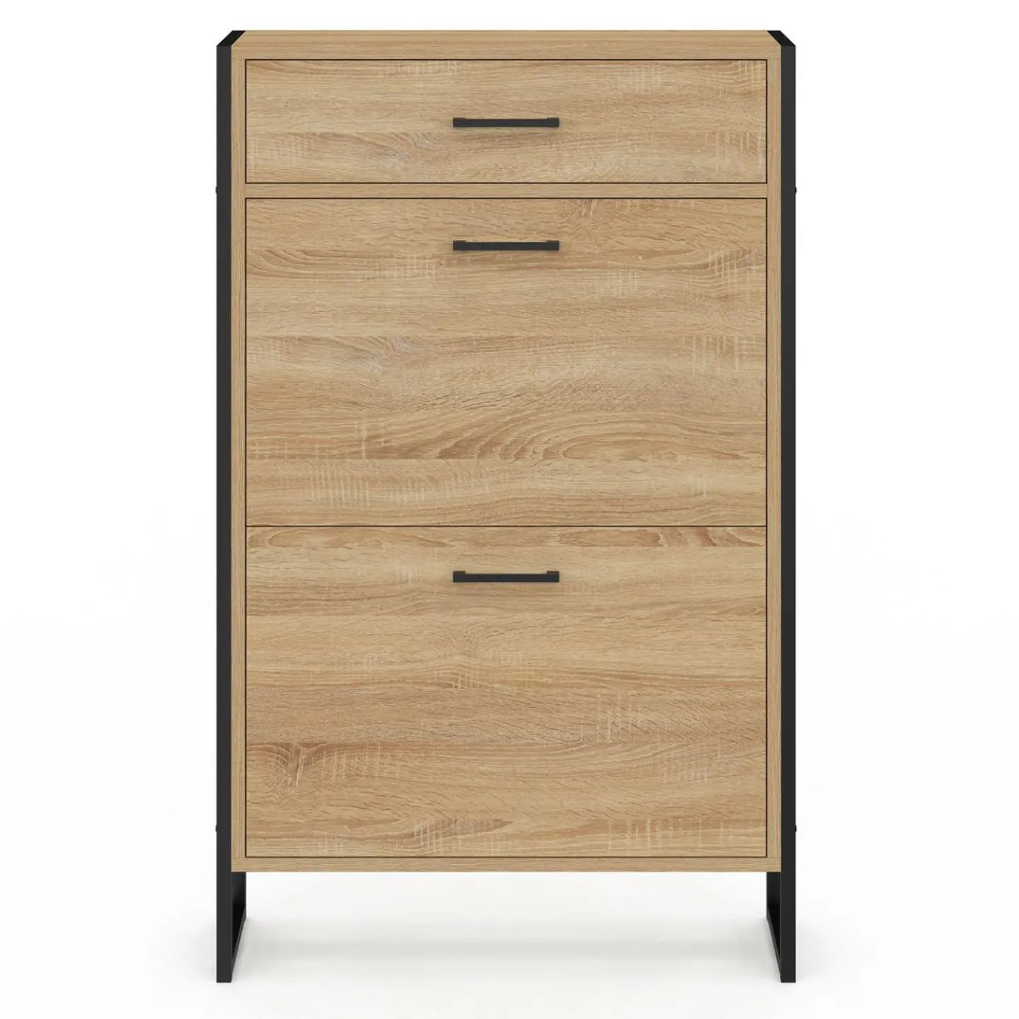 Meuble à chaussures avec 2 portes et 1 tiroir style industriel*IDMarket Discount