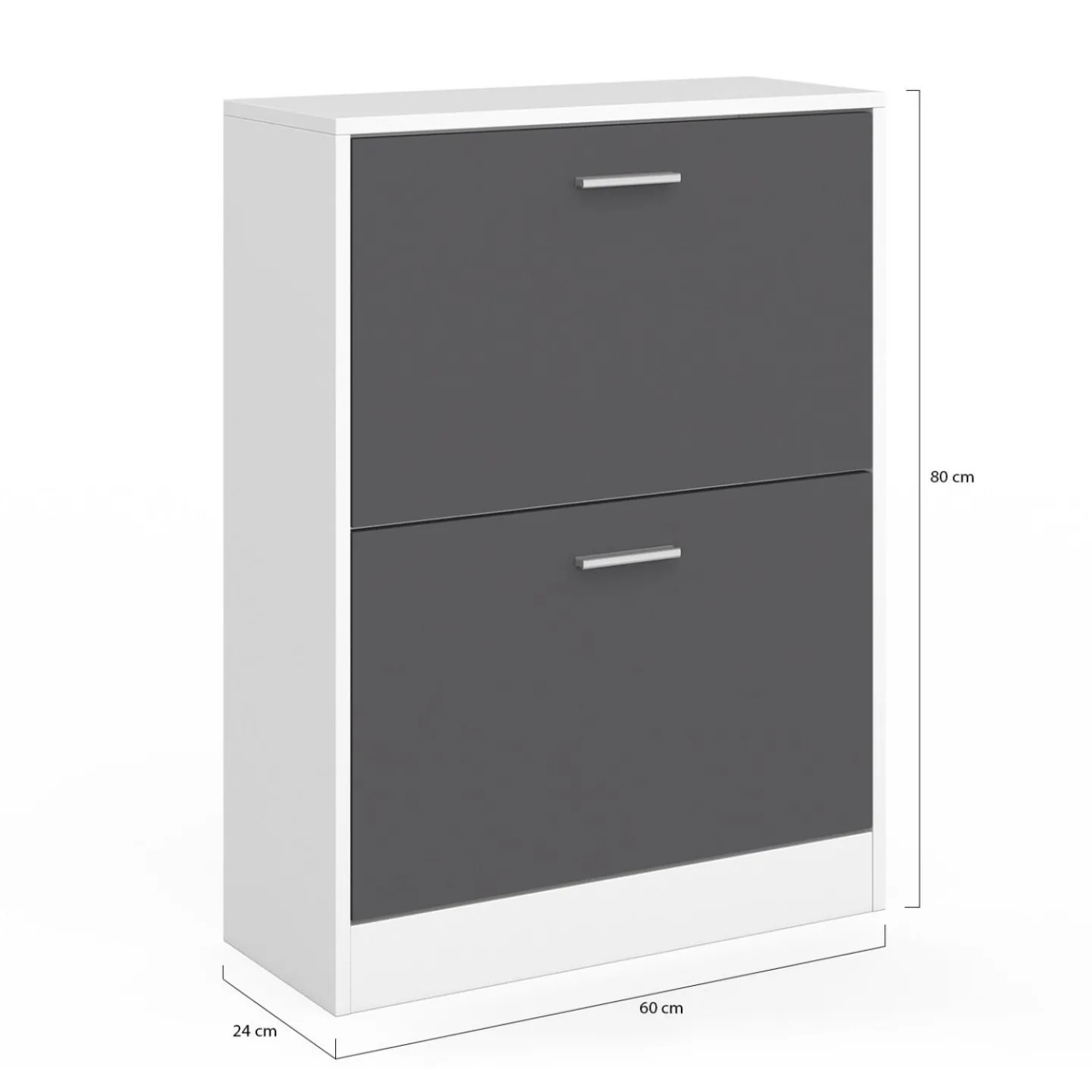 Meuble à chaussures blanc et gris 2 portes*IDMarket Best