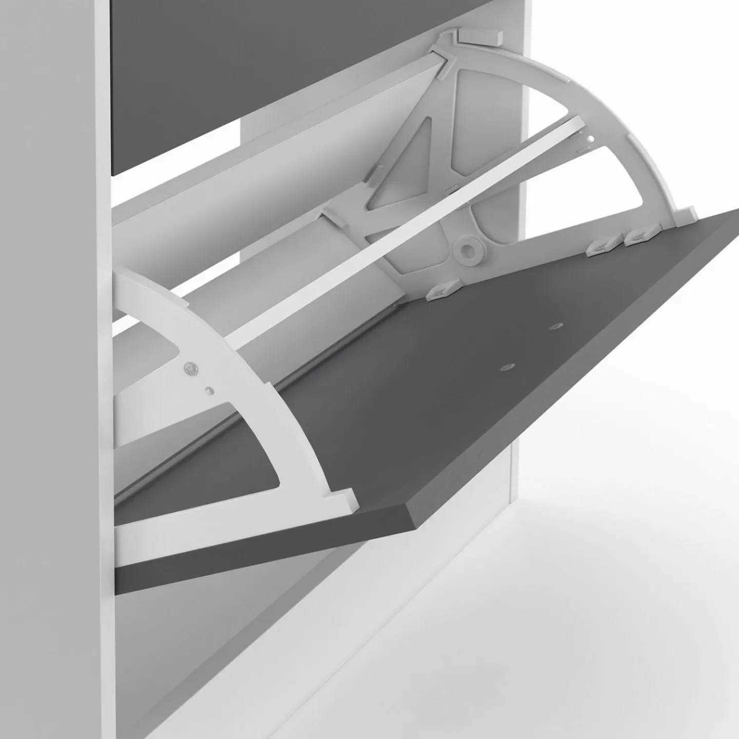 Meuble à chaussures blanc et gris 2 portes*IDMarket Best