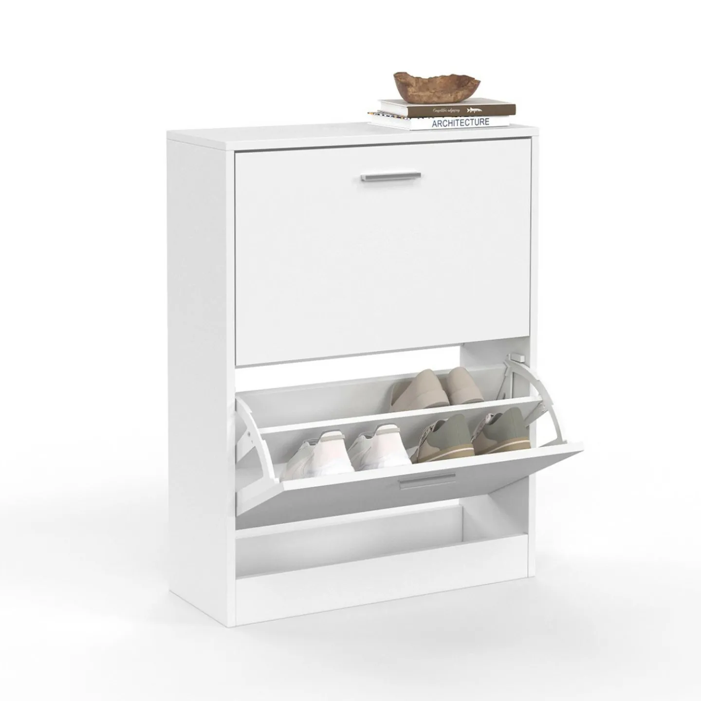 Meuble à chaussures blanc 2 portes*IDMarket Outlet