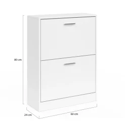 Meuble à chaussures blanc 2 portes*IDMarket Outlet