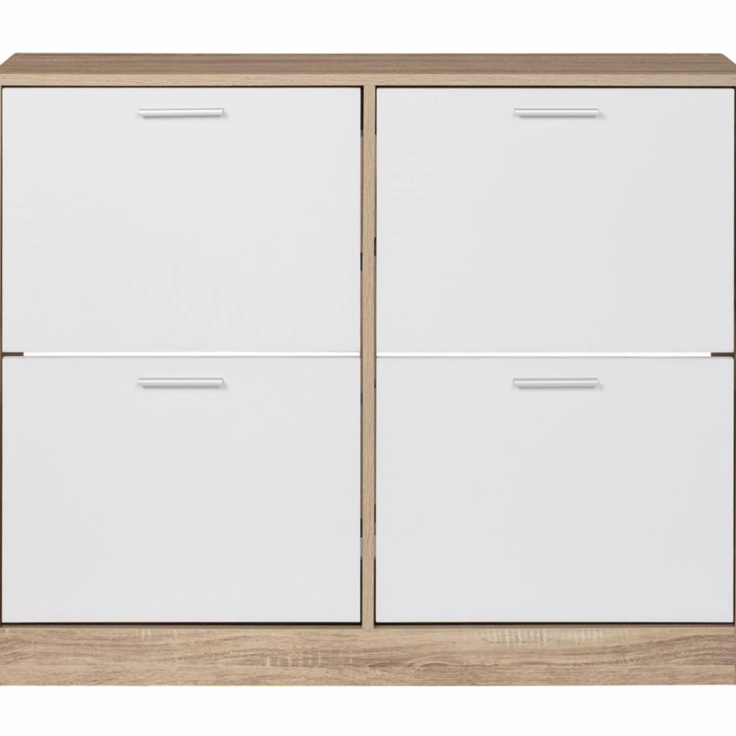 Meuble à chaussures bois imitation hêtre 4 portes blanches*IDMarket Outlet