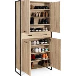 Meuble à chaussures design industriel 4 portes 1 tiroir*IDMarket Hot