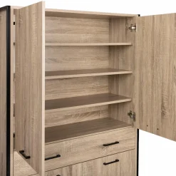 Meuble à chaussures design industriel 4 portes 1 tiroir*IDMarket Hot