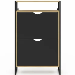 Meuble à chaussures industriel avec 2 portes et étagère*IDMarket Best